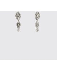 Alessandra Rich - Brass Earrings With Set Rhinestones - Lyst