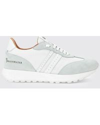 Billionaire - Two-Tone Suede And Mesh Low-Top Trainers With Metallic Logo - Lyst