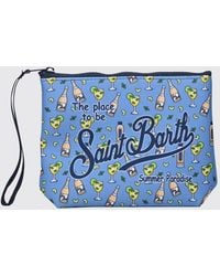 MC2 Saint Barth - Aline Striped Polyester Pouch - Lyst