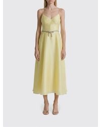 Alberta Ferretti - Silk Organza Midi Dress - Lyst