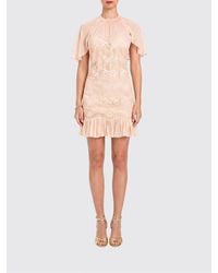 Twinset - Viscose And Lace Mini Dress - Lyst