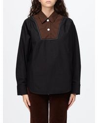 Marni - Relaxed Fit Bicolour Abstract Print Cotton Shirt With French Collar - Lyst