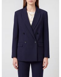 Twinset - Double-Breasted Viscose Blend Blazer With Peak Lapels - Lyst