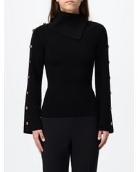 Elisabetta Franchi - Pull À Col Roulé Coupe Slim En Mélange De Soie À Manches Longues - Lyst