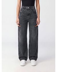Maison Margiela - High-Waisted Wide-Leg Distressed Denim Jeans - Lyst