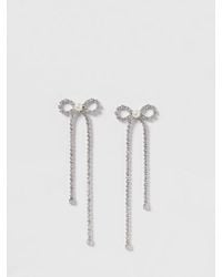 Self-Portrait - Pendientes Bow De Latón Con Pedrería Engastada Y Perlas Sintéticas - Lyst