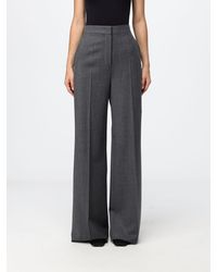 Max Mara - High-Waisted Flared Crêpe Trousers With Slash Pockets - Lyst