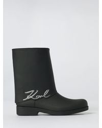 KARL LAGERFELD - Flat Ankle Boots - Lyst