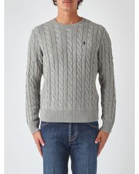 Polo Ralph Lauren - Cotton Crewneck Jumper With Embroidered Pony Logo - Lyst