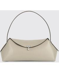 TOTEME - T-Lock Grained Leather Shoulder Bag With Monogram Closure - Lyst