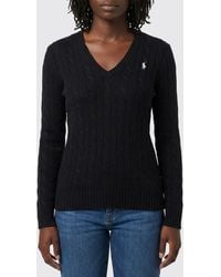 Ralph Lauren - Cotton V-Neck Sweater With Traces - Lyst