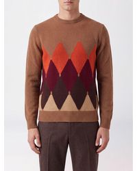 Ballantyne - Diamond Pattern Pure Cashmere Crewneck Sweater - Lyst