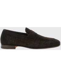 Santoni - Carlo Woven Suede Loafers - Lyst