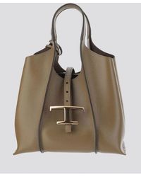 Tod's - T Timeless Mini Leather Shopping Bag - Lyst