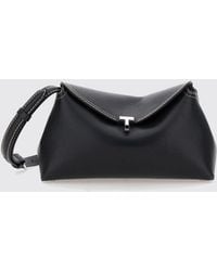 TOTEME - T-Lock Grained Leather Crossbody Bag With Metal Clasp - Lyst