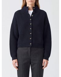 KHAITE - Funnel-Neck Pure Cashmere Cardigan With Buttons - Lyst