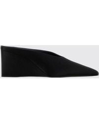 Alaïa - Satin Wedge Mules With Mid Heel And Almond Toe - Lyst