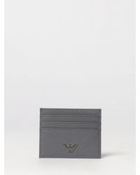 Emporio Armani - Flat Regenerated Leather Card Holder With Six Card Slots - Lyst