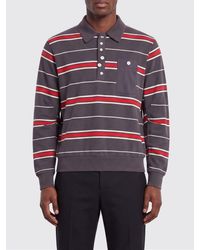 Undercover - Striped Long-Sleeved Cotton Polo Shirt With Ribbed Collar - Lyst