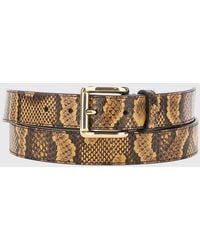 Amiri - Python-Print Leather Belt With Pin Buckle - Lyst