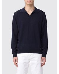 Roberto Collina - Long-Sleeved Cotton-Blend Knitted Polo Shirt - Lyst