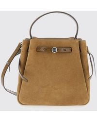 Tory Burch - Romy Suede Mini Bucket Bag With Double T Logo - Lyst