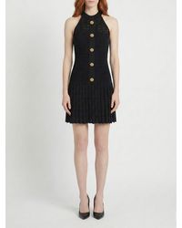 Balmain - Viscose Blend Dress With Buttons - Lyst