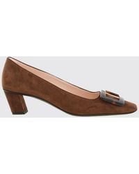 Roger Vivier - Suede Pumps With Buckle And Low Heel - Lyst
