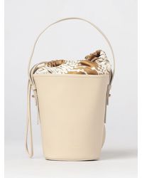Mantero 1902 - Anastasia Leather Mini Bucket Bag With Silk Twill Interior - Lyst