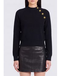 Balmain - Cashmere And Virgin Wool Blend Crewneck Jumper With Long Sleeves - Lyst