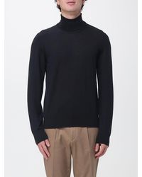 BOSS - Virgin Wool Turtleneck Jumper With Ribbed Trims - Lyst