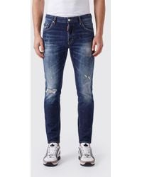 DSquared² - Skater Skinny Fit Stretch Denim Jeans With Distressed Effect - Lyst