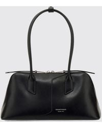 Emporio Armani - Smooth Bovine Leather Shoulder Bag With Double Handle - Lyst