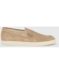 Brunello Cucinelli - Striped Embossed Suede Loafers - Lyst
