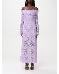 Rabanne - Spitzen-Maxikleid Mit Bardot-Ausschnitt - Lyst