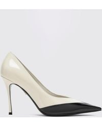 Ferragamo - Bicolour Patent Leather Court Shoes With Tapered Toe And High Heel - Lyst