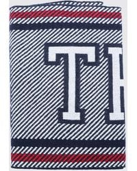 Thom Browne - Schal Von Aus Reiner Schurwolle Mit Streifenmuster Und Logo - Lyst