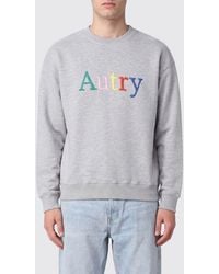 Autry - Cotton Crewneck Jumper With Contrast Logo And Dropped Shoulders - Lyst