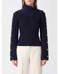 Elisabetta Franchi - Slim Fit Viscose Jersey Turtleneck Jumper - Lyst