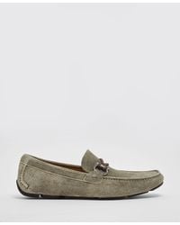 Ferragamo - Gancini Suede Driver Loafers - Lyst