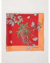 Mantero 1902 - Square Silk Twill Foulard With Romantic Floral Print - Lyst