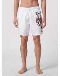 Philipp Plein - Nylon Swim Trunks With Contrasting Printed Logo - Lyst