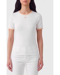 Courreges - Courr&Egrave	Ges Cotton T-Shirts With Mini Logo - Lyst