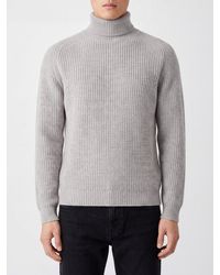 Cruna - Long-Sleeved Pure Wool Turtleneck Jumper With Ribbed Trims - Lyst