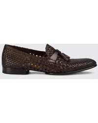 Doucal's - Woven Leather Loafers - Lyst