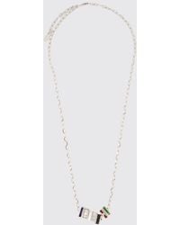 Celine - Adjustable Enamelled Brass Necklace With Charms And Set Rhinestones - Lyst
