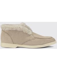 Doucal's - Suede Chukka Boots With Shearling Lining And Rubber Sole - Lyst