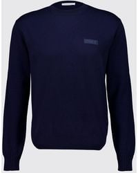 Givenchy - Crewneck Pure Wool Jumper With Tonal Logo - Lyst