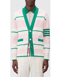 Thom Browne - Striped Cotton Cardigan - Lyst