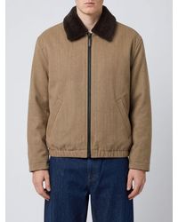 Giorgio Armani - Virgin Wool Bomber Jacket With Fur Collar - Lyst